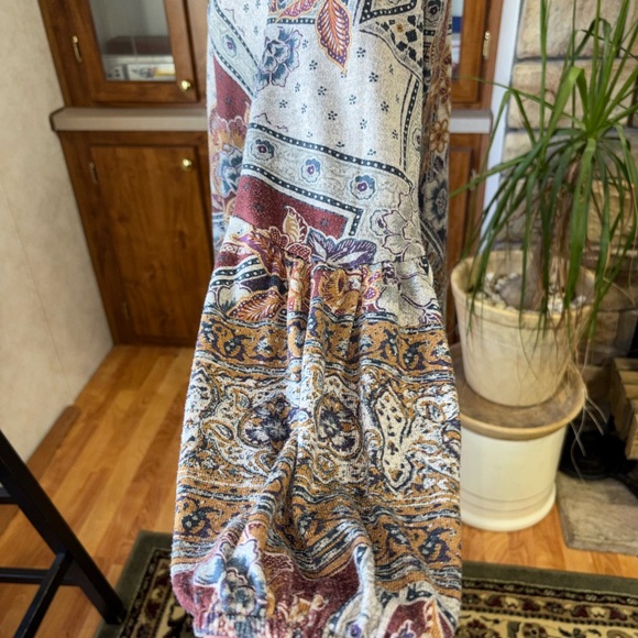 world unity size X-Large multicolored multi patterned sweater peasant sleeve - Picture 3 of 4